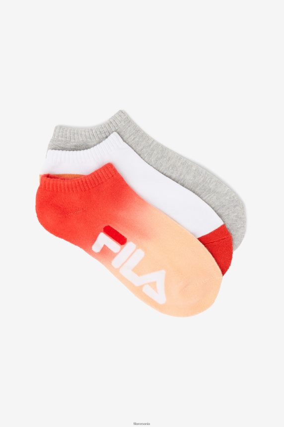 șosete peach fila pentru femei dip dye no show, pachet de 3 LTP2R61083 piersică FILA