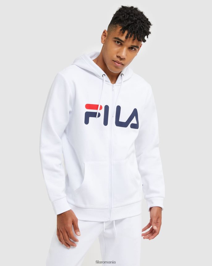 jachetă albă fila classic unisex cu fermoar LTP2R62499 alb FILA