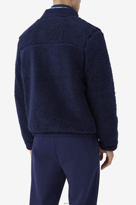 jachetă sherpa yale fila navy/aquarius LTP2R6884 marine/vărsător FILA