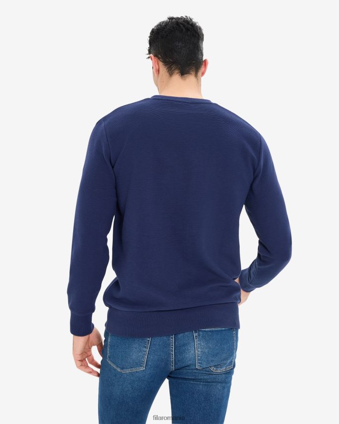 Fila pentru bărbați Savian cu decolteu în V crew bleumarin LTP2R62621 marina FILA