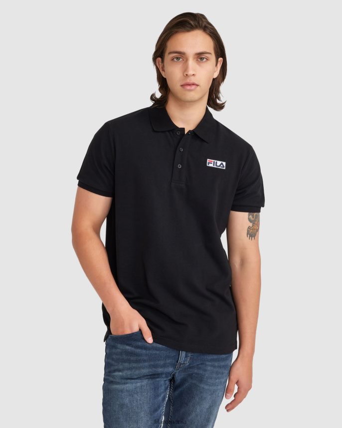 polo negru fila Asher pentru bărbați LTP2R62367 negru FILA
