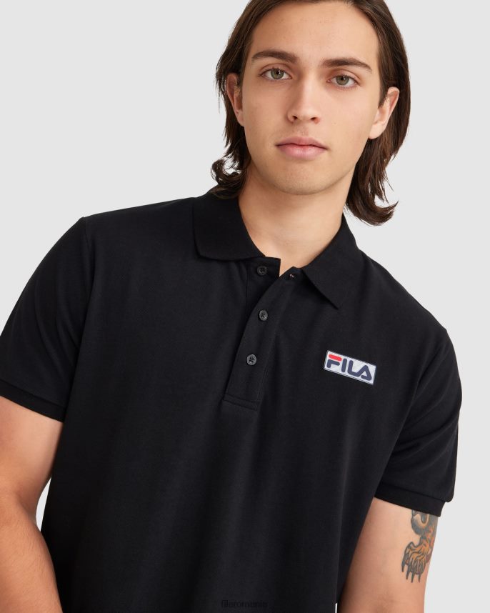 polo negru fila Asher pentru bărbați LTP2R62367 negru FILA