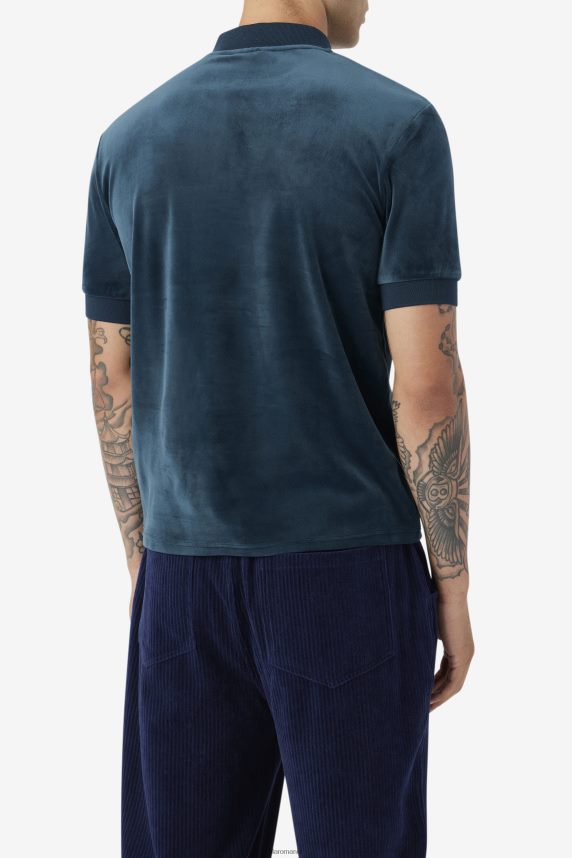 teal fila devon velur polo LTP2R6411 teal FILA