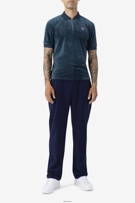 teal fila devon velur polo LTP2R6411 teal FILA