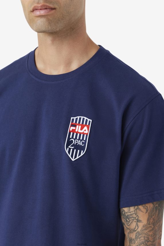 2pac patch tee bleumarin fila LTP2R6215 marina FILA