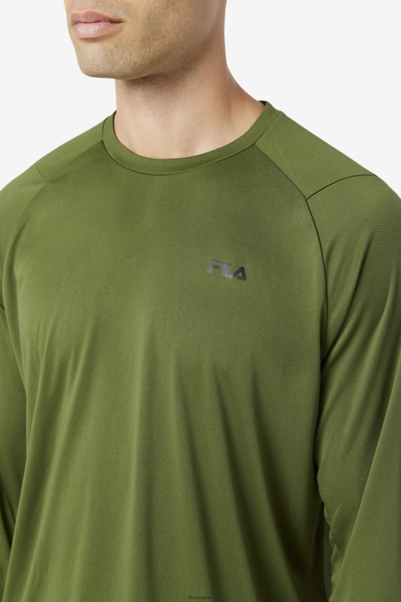 jazam cu mânecă lungă crew chive/fila neagră LTP2R6245 arpagic/negru FILA