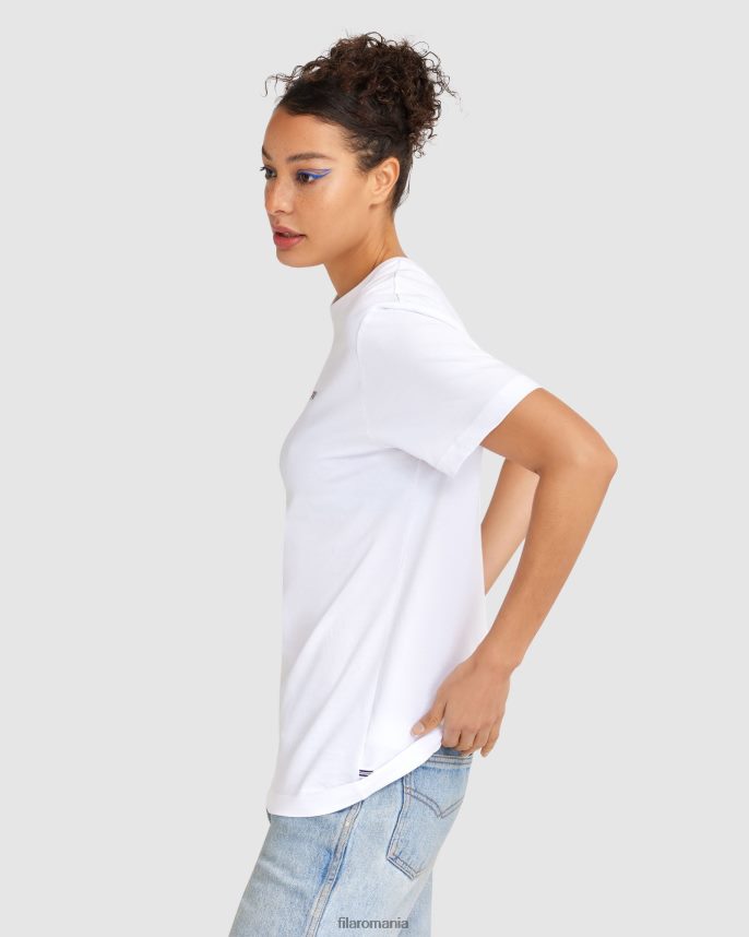 tricou clasic unisex 2 fila albă LTP2R62465 alb FILA