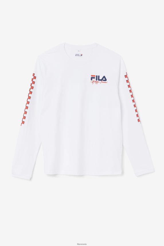 tricou cu mânecă lungă fila alb bevans park LTP2R6250 alb FILA