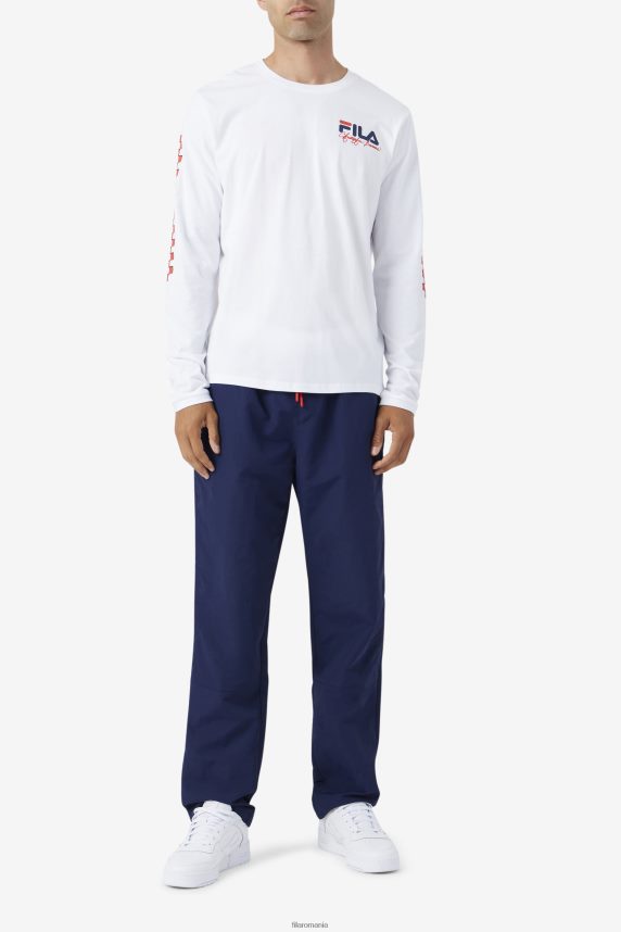 tricou cu mânecă lungă fila alb bevans park LTP2R6250 alb FILA