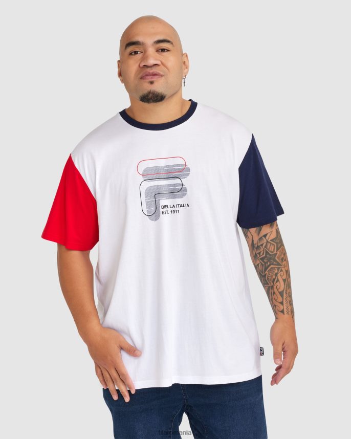 tricou fila pentru bărbați plus lennox alb LTP2R62365 alb FILA