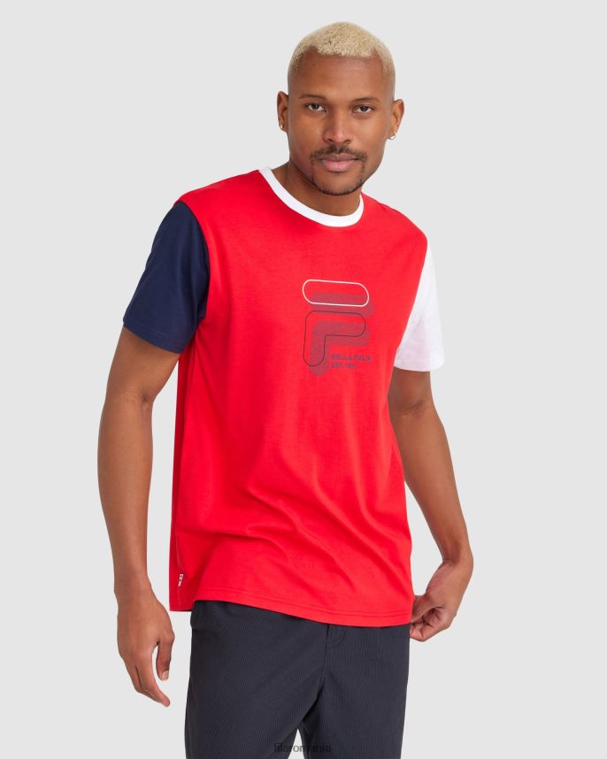 tricou fila roșu lennox pentru bărbați LTP2R62368 roșu FILA