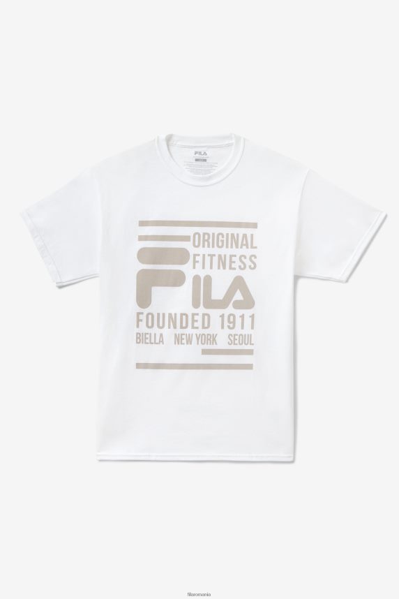 tricou original de fitness fila alb LTP2R6350 alb FILA