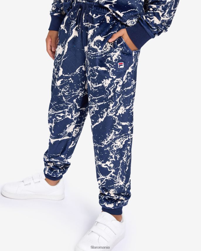 pantaloni sloane pentru copii fila navy marble LTP2R63142 marmură bleumarin FILA