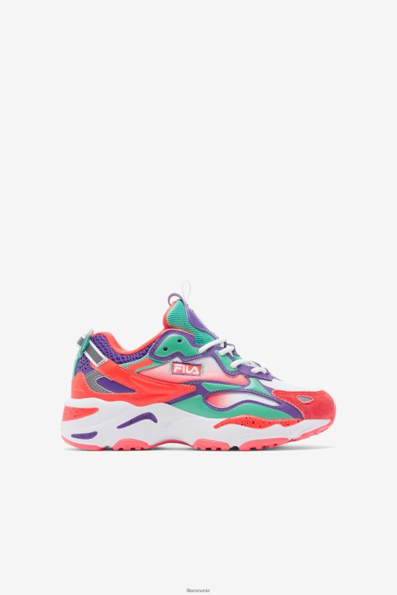 alb/fiery coral/violet fila big kids' ray tracer apex LTP2R62157 alb/coral de foc/violet FILA