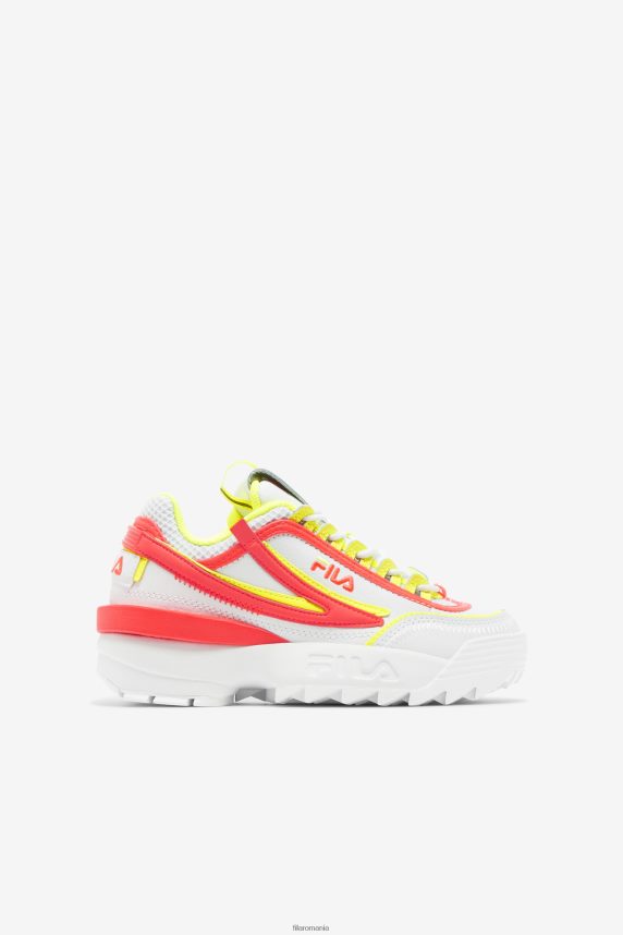 fila alb/fiery coral/galben pentru copii mici disruptor 2 exp LTP2R62188 alb/coral de foc/galben FILA