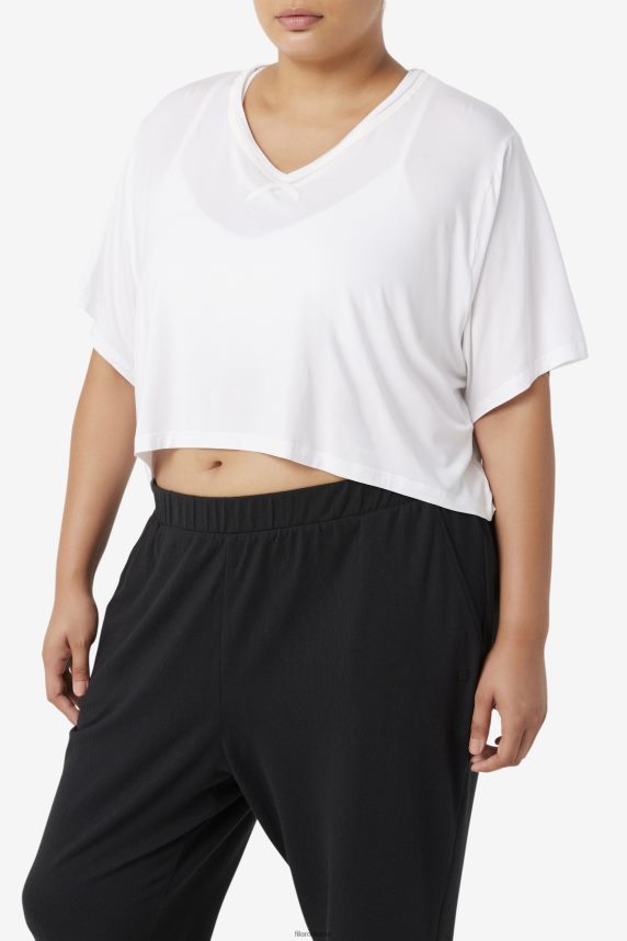 crop top fila alb fi-lux hi-low LTP2R61918 alb FILA