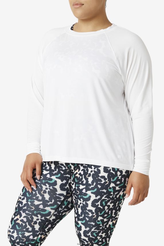 fi-lux plasă spate mânecă lungă echipaj fila alb LTP2R61898 alb FILA