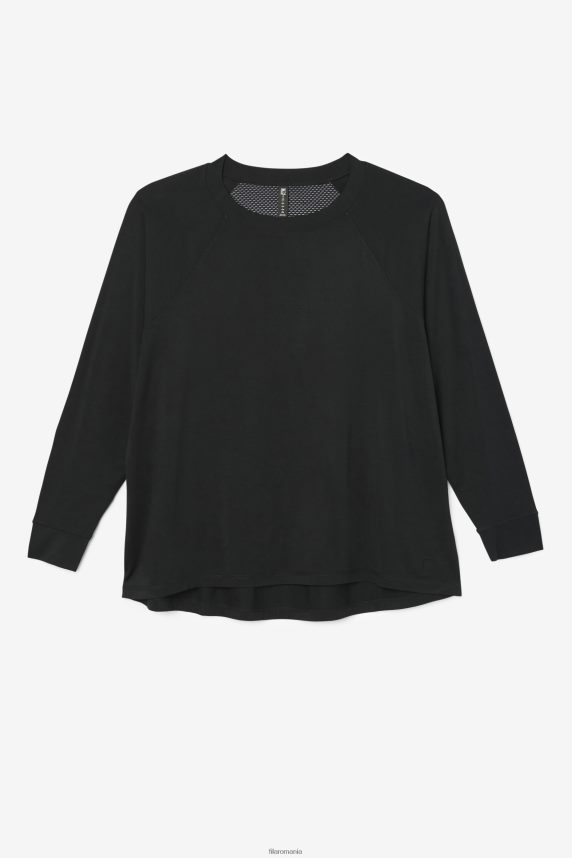 fila fi-lux mesh spate mânecă lungă echipaj negru LTP2R61897 negru FILA