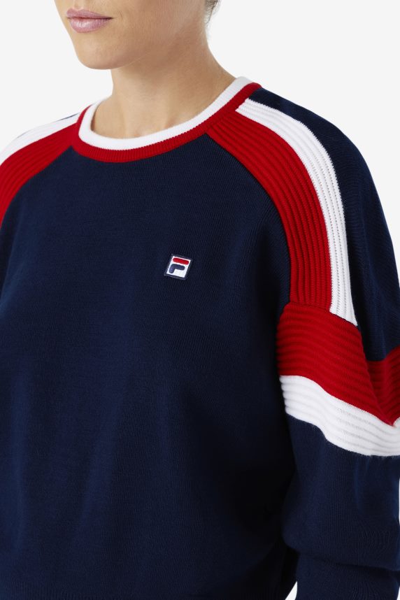 frankie knit crew fila bleumarin/rosu/alb LTP2R61490 bleumarin/rosu/alb FILA