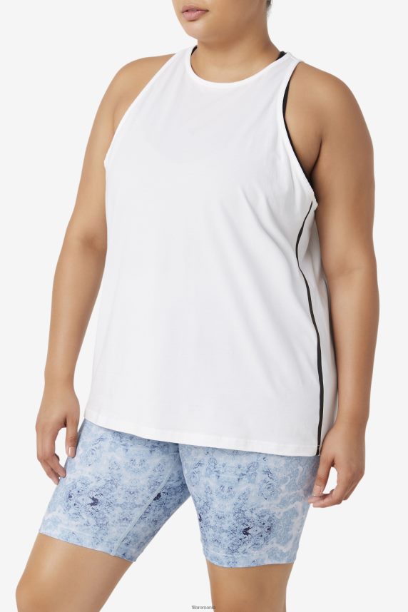 alb/alb heather/negru fila fi-lux loose tank top LTP2R61935 alb/alb erica/negru FILA