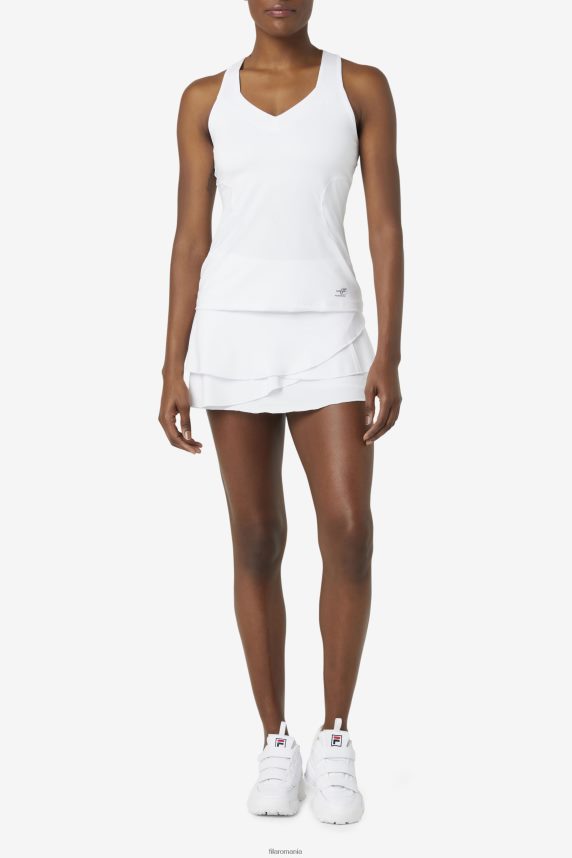 alb pickleball halter tank fila LTP2R62034 alb FILA