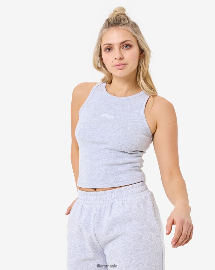 gri deschis marle marbel rib tank fila LTP2R62946 marle gri deschis FILA