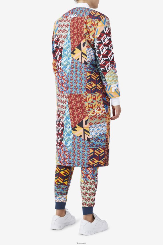 palton cu imprimeu allover fila joanna ocean/galben/alb LTP2R61755 ocean/galben/alb FILA