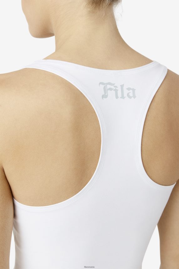 zuri reversible crop tank white fila LTP2R61457 alb FILA