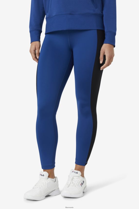 Legging cu talie înaltă forza texture bujor bleumarin/fila neagră LTP2R61997 bujor bleumarin/negru FILA