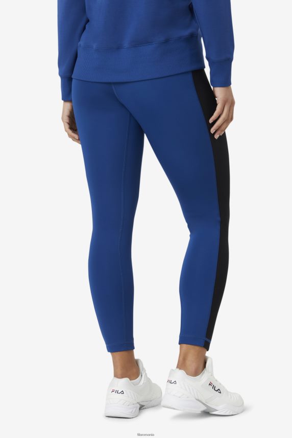 Legging cu talie înaltă forza texture bujor bleumarin/fila neagră LTP2R61997 bujor bleumarin/negru FILA
