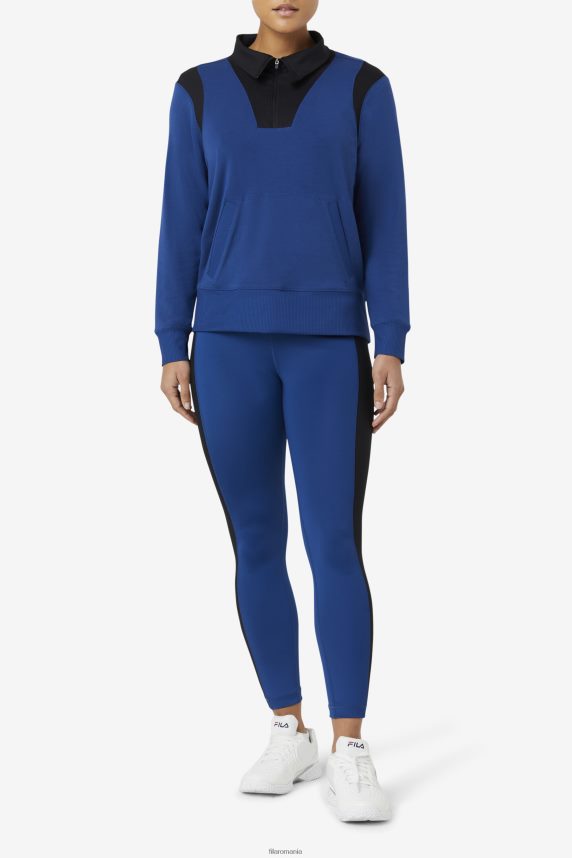 Legging cu talie înaltă forza texture bujor bleumarin/fila neagră LTP2R61997 bujor bleumarin/negru FILA