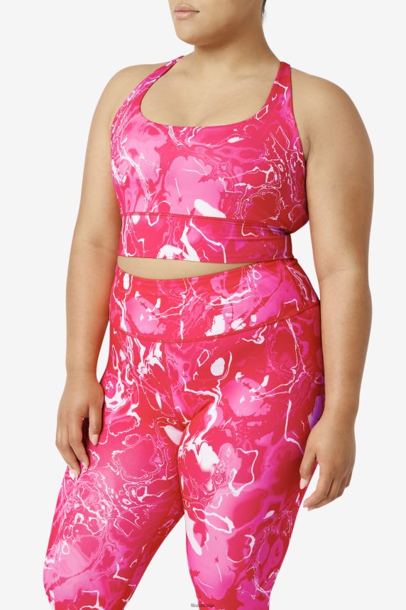 fila pink marmura uplift cross spate sutien top LTP2R61828 marmură roz FILA