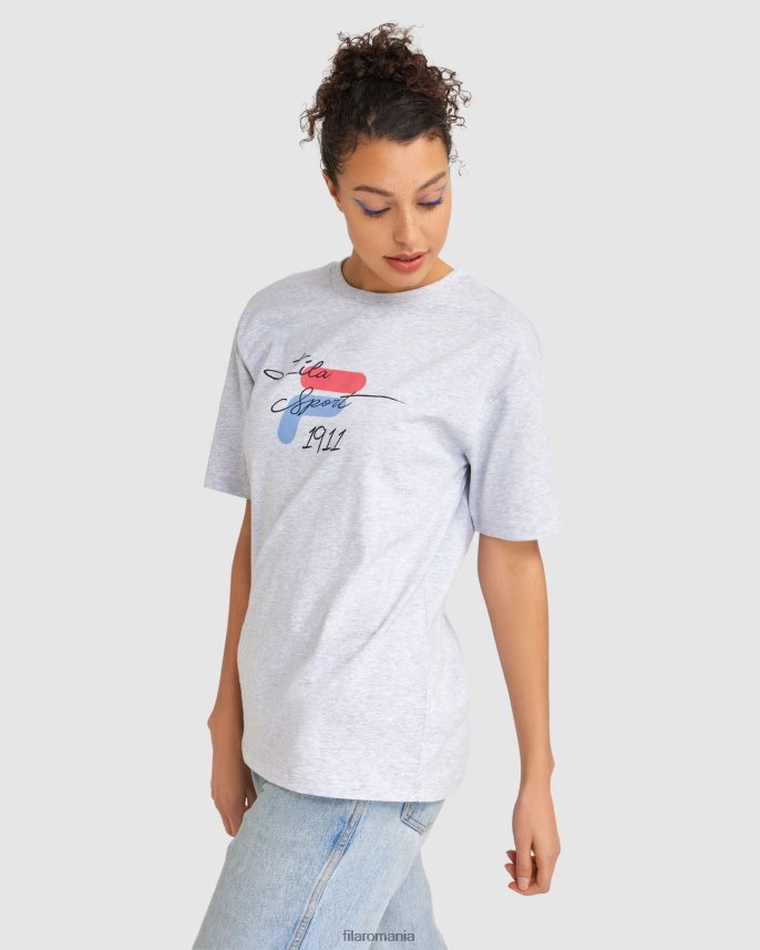 tricou cinzia dama gri deschis marle fila LTP2R62838 marle gri deschis FILA