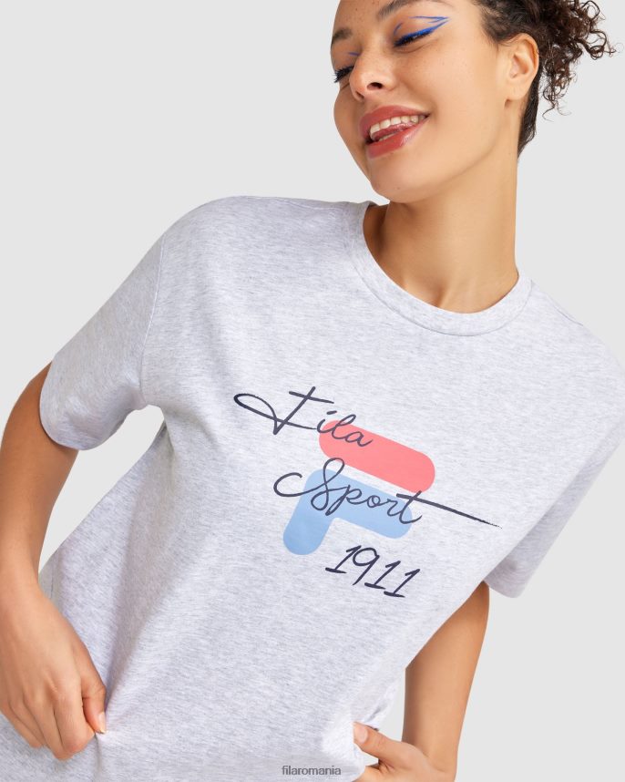tricou cinzia dama gri deschis marle fila LTP2R62838 marle gri deschis FILA